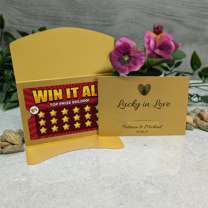 Pearlescent Fingerprint Wallet Scratch Card Wedding Favor Envelope