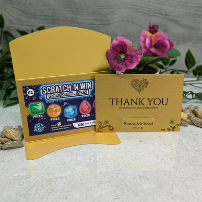 Pearlescent Floral Heart Scratch Card Wallet