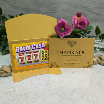 Pearlescent Floral Heart Wallet Scratch Card Wedding Favor Envelope