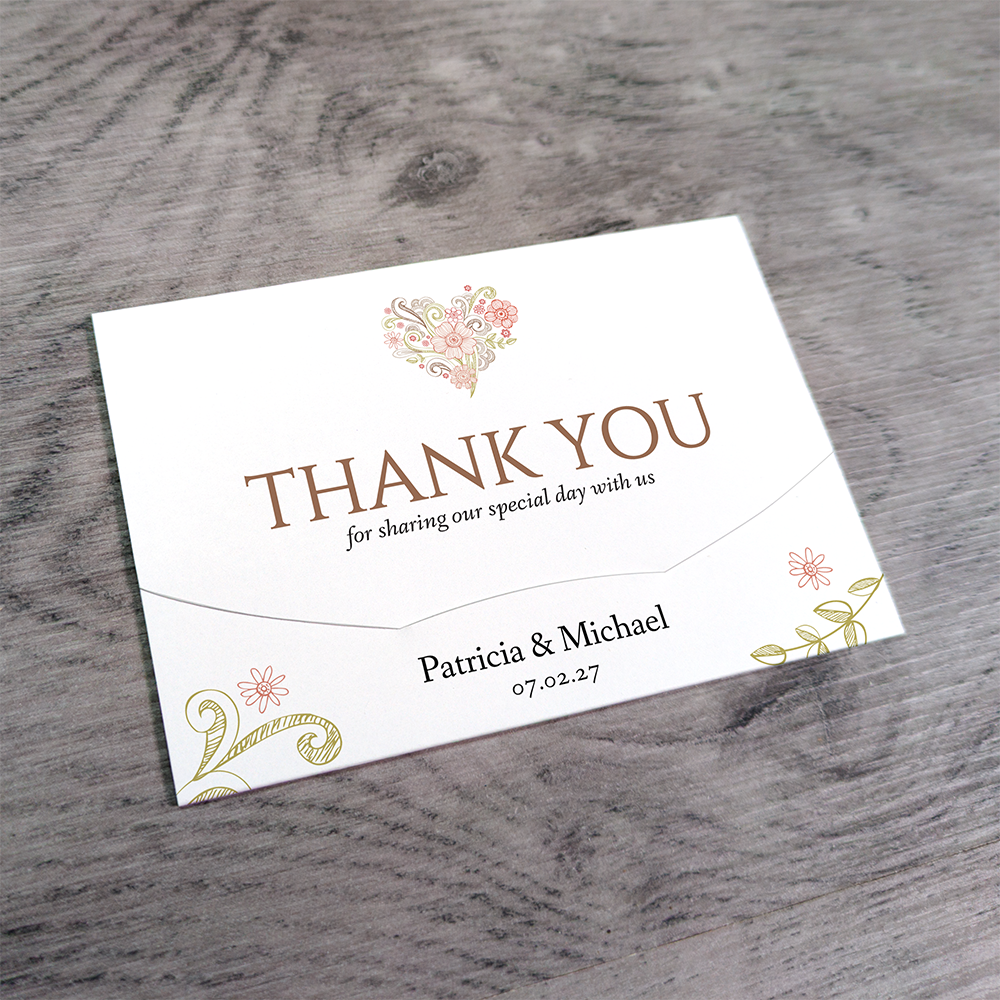 Floral Heart Wallet Scratch Card Wedding Favor Envelope