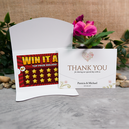 Floral Heart Wallet Scratch Card Wedding Favor Envelope