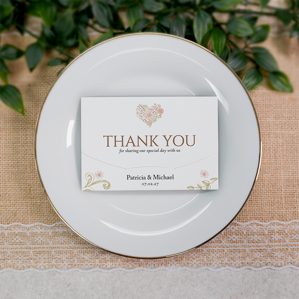 Floral Heart Wallet Scratch Card Wedding Favor Envelope