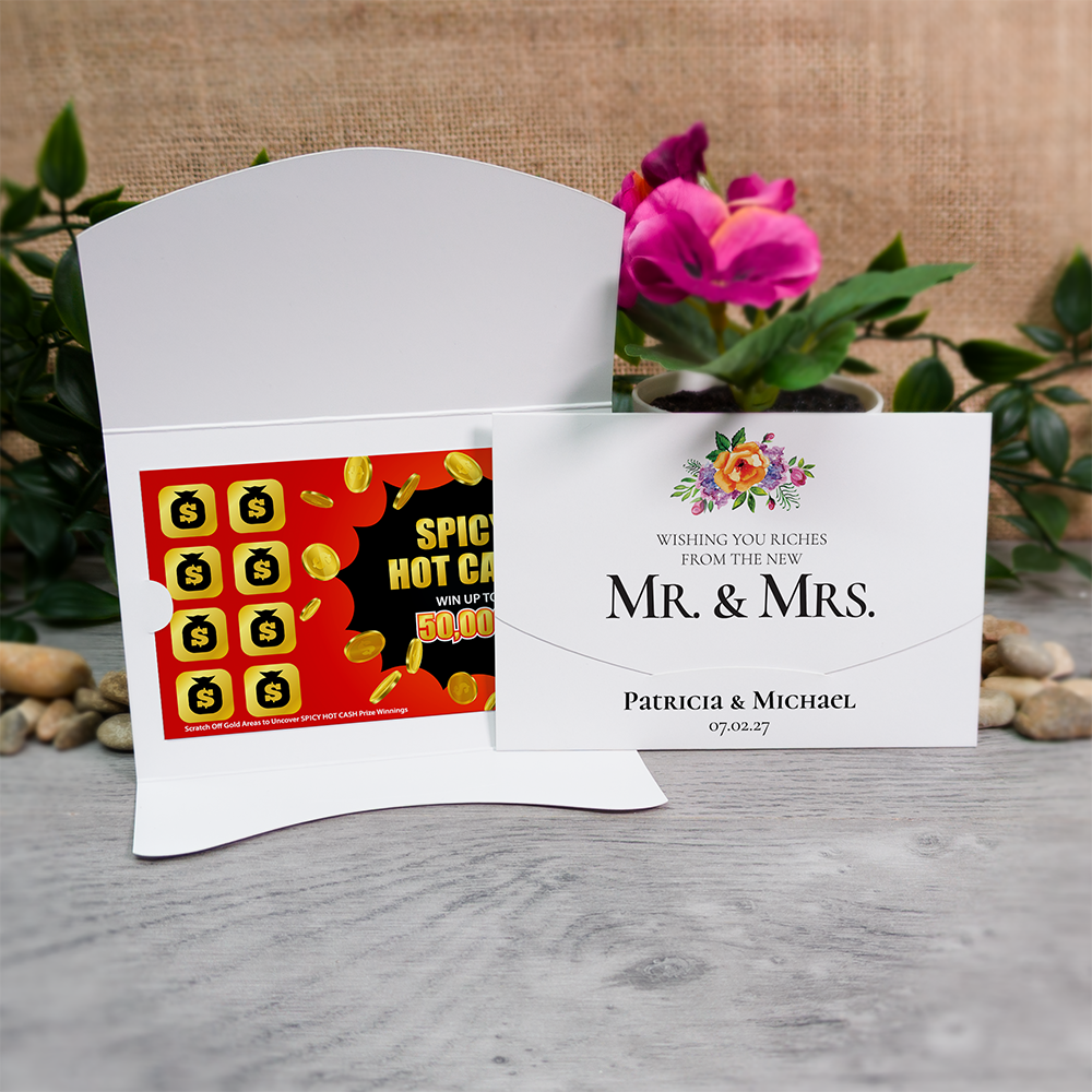 Floral Wallet Scratch Card Wedding Favor Envelope