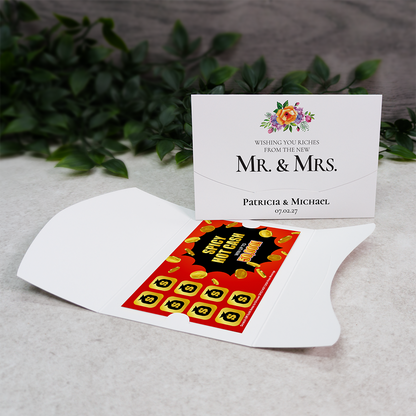 Floral Wallet Scratch Card Wedding Favor Envelope