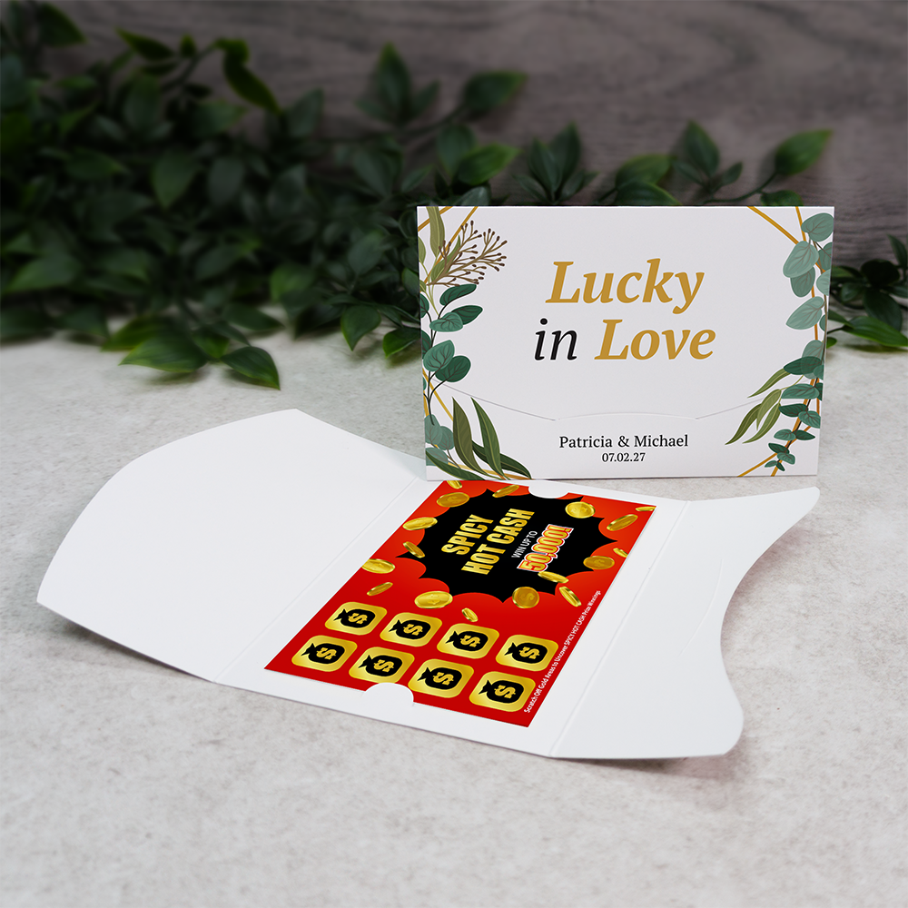 Geometric-Leaf Wallet Scratch Card Wedding Favor Envelope