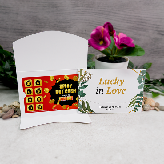 Geometric-Leaf Wallet Scratch Card Wedding Favor Envelope