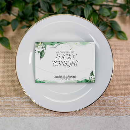 Green Watercolor Wallet Scratch Card Wedding Favor Envelope