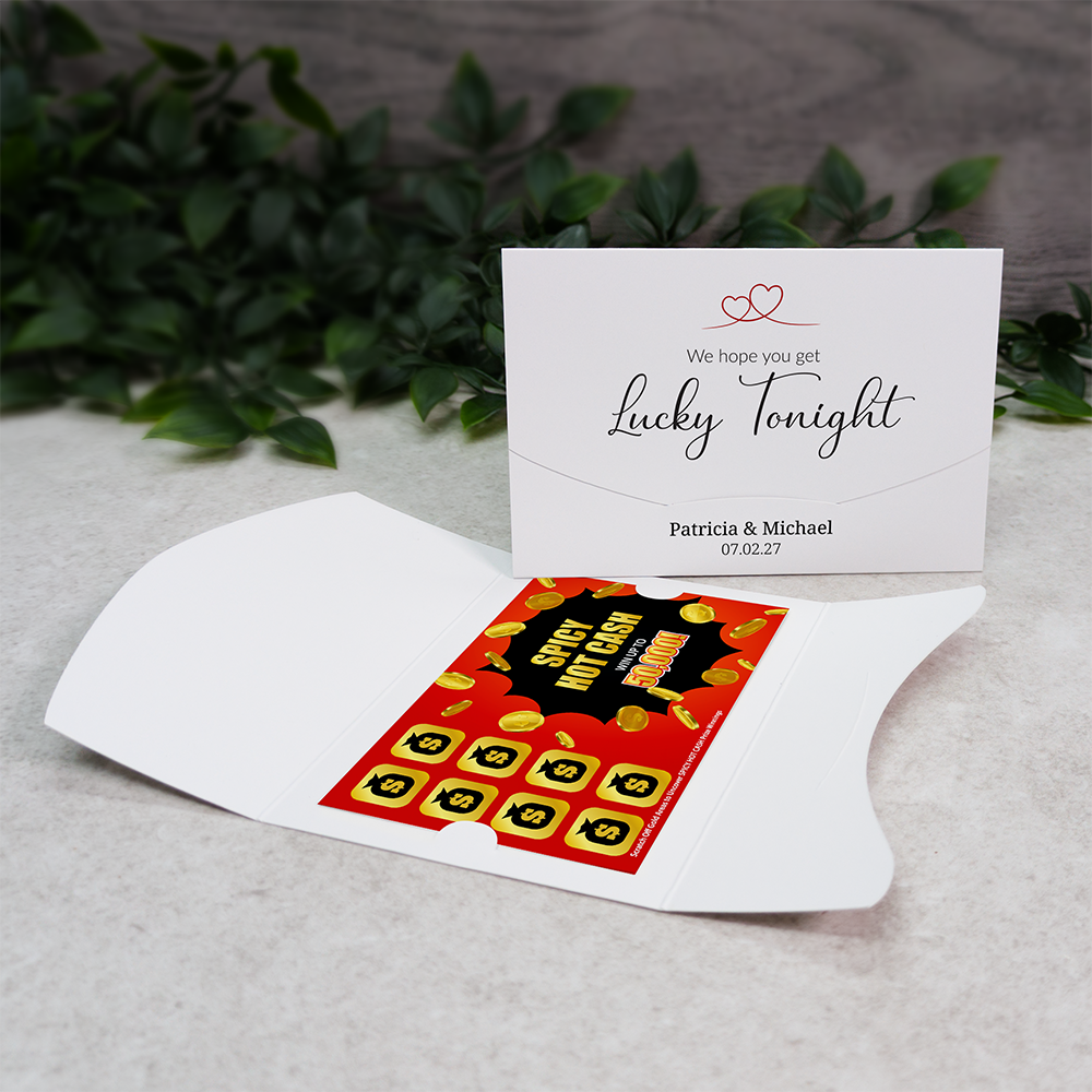 Heart-Line Wallet Scratch Card Wedding Favor Envelope