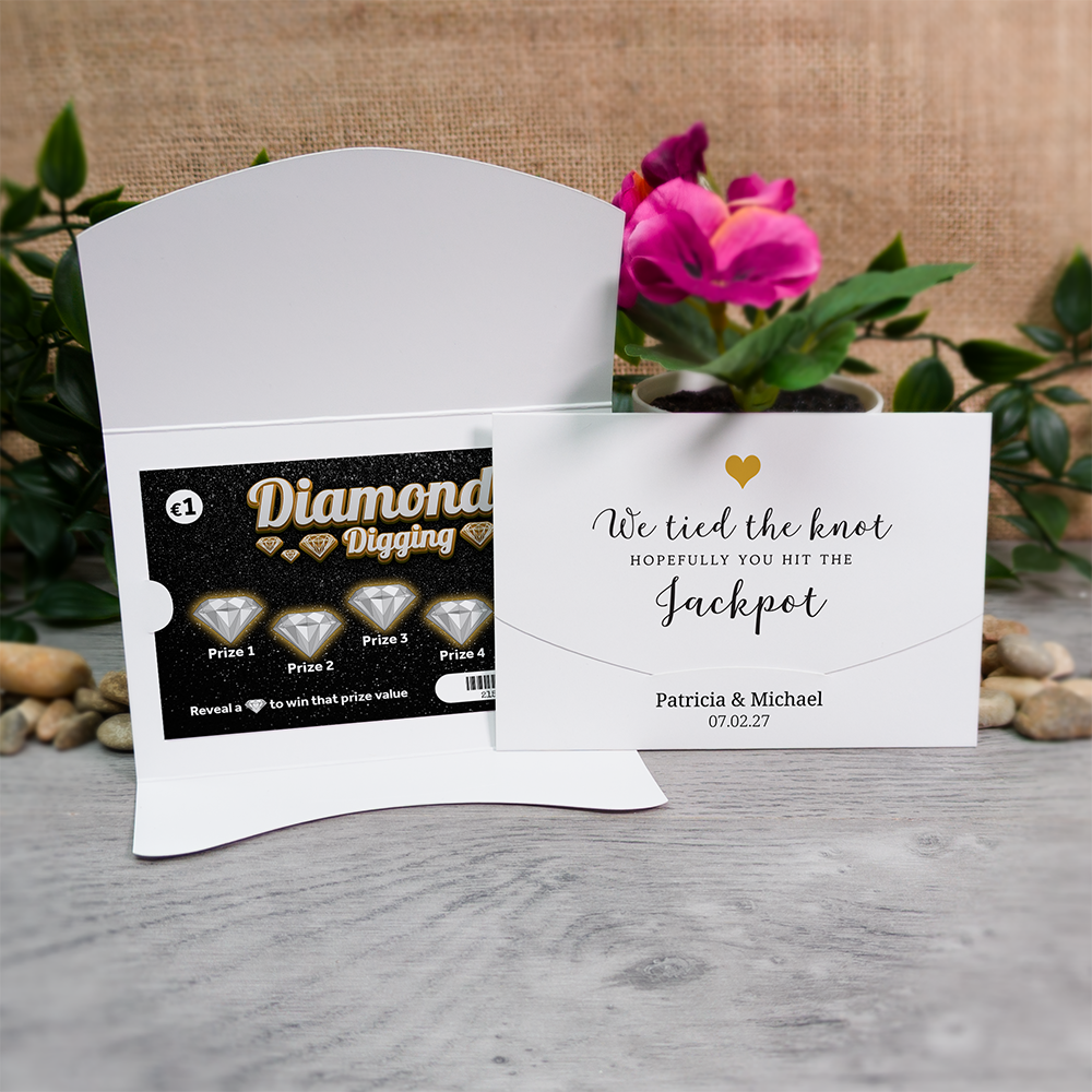 Heart Wallet Scratch Card Wedding Favor Envelope
