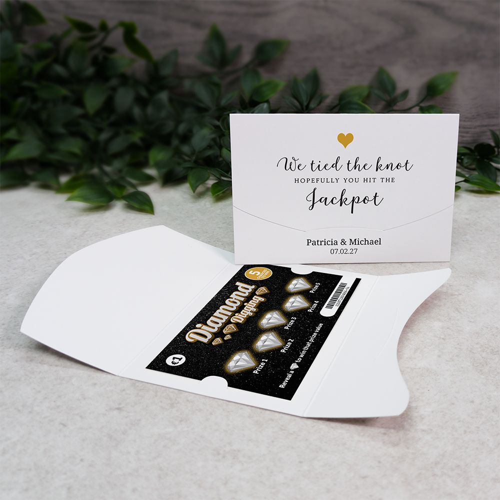 Heart Wallet Scratch Card Wedding Favor Envelope