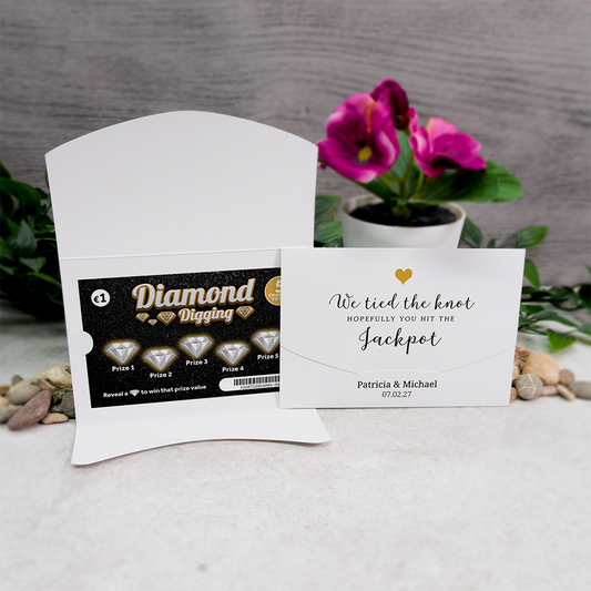 Heart Wallet Scratch Card Wedding Favor Envelope