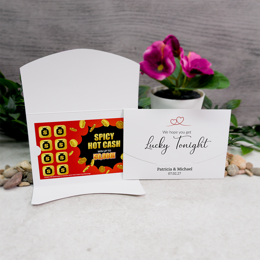 Heart-Line Wallet Scratch Card Wedding Favor Envelope