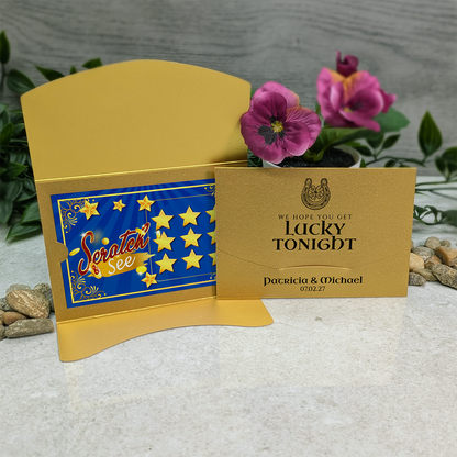 Pearlescent Horseshoe Wallet Scratch Card Wedding Favor Envelope