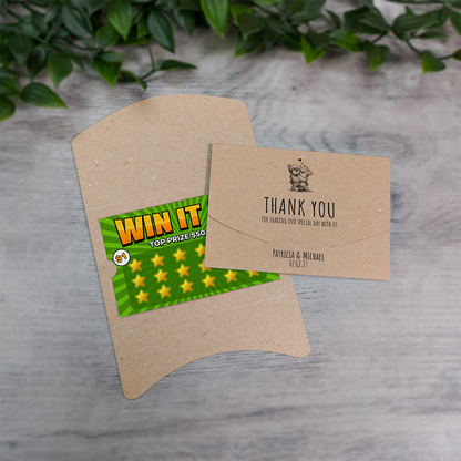 Kraft Bears Wallet Scratch Card Wedding Favor Envelope