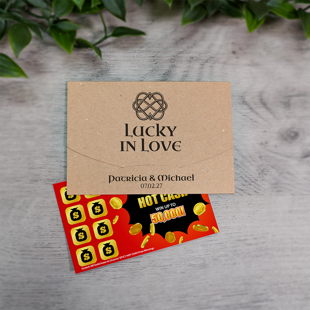 Kraft Celtic Knot Wallet Scratch Card Wedding Favor Envelope