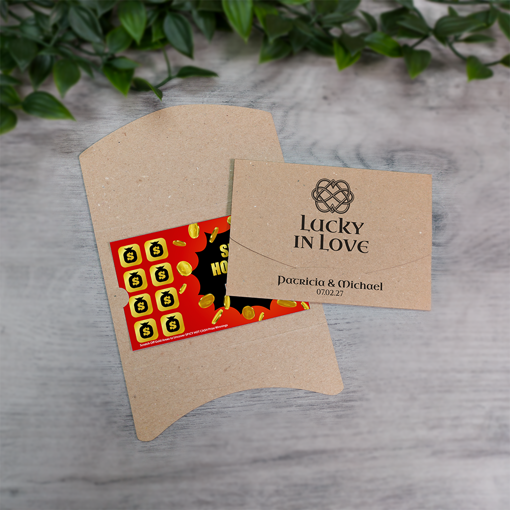 Kraft Celtic Knot Wallet Scratch Card Wedding Favor Envelope