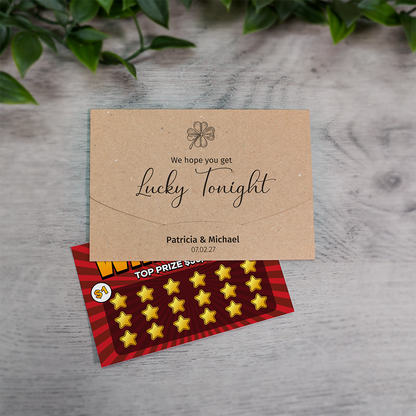Kraft Clover Wallet Scratch Card Wedding Favor Envelope
