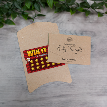 Kraft Clover Wallet Scratch Card Wedding Favor Envelope