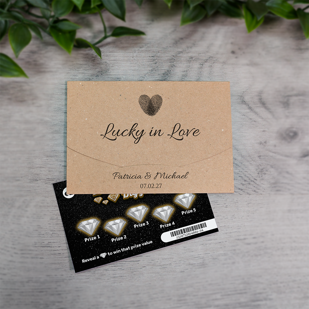 Kraft Fingerprint Wallet Scratch Card Wedding Favor Envelope