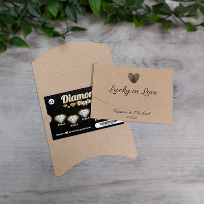 Kraft Fingerprint Wallet Scratch Card Wedding Favor Envelope