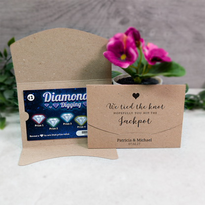 Kraft Heart Wallet Scratch Card Wedding Favor Envelope
