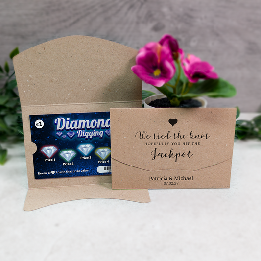 Kraft Heart Wallet Scratch Card Wedding Favor Envelope