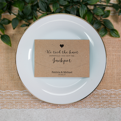 Kraft Heart Wallet Scratch Card Wedding Favor Envelope