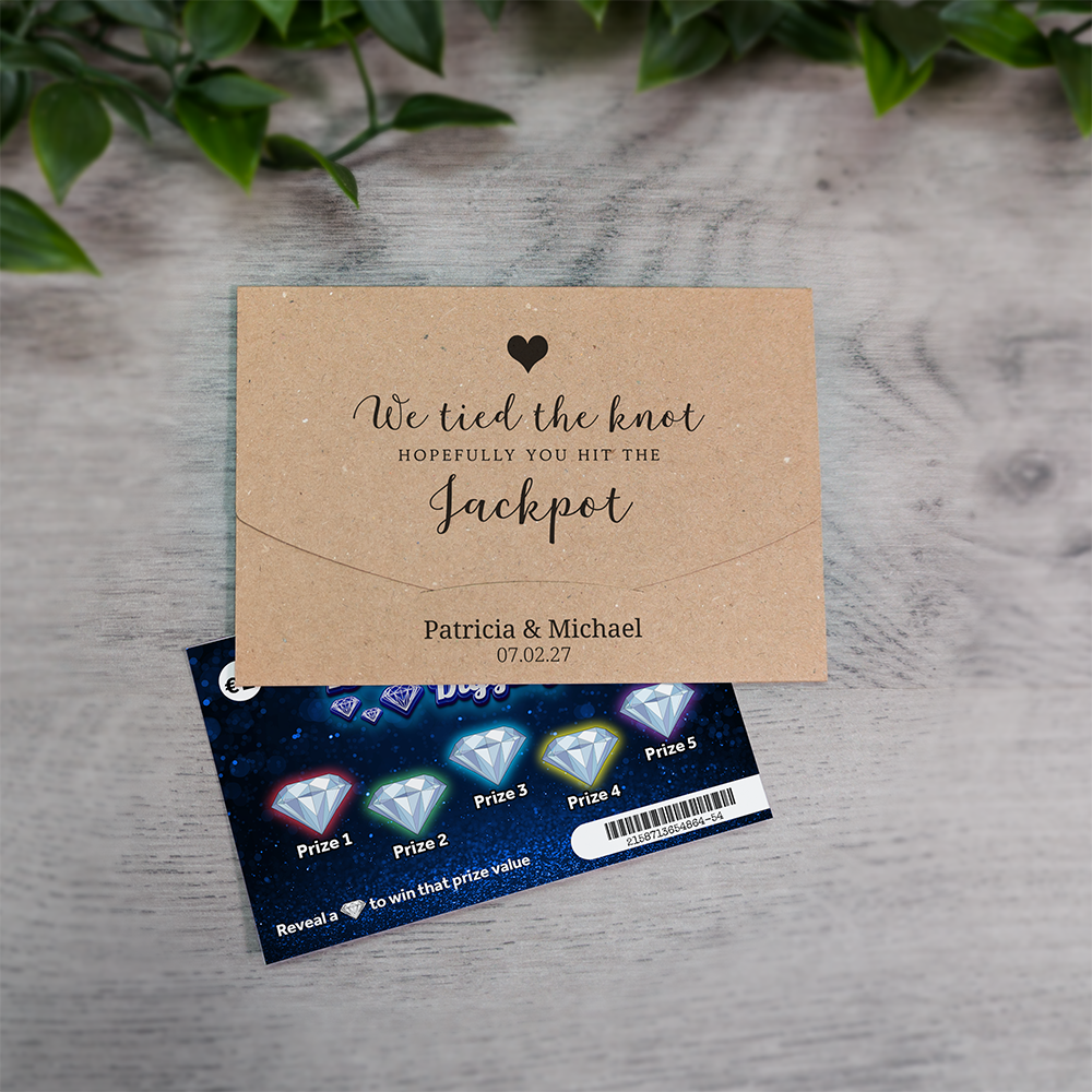 Kraft Heart Wallet Scratch Card Wedding Favor Envelope