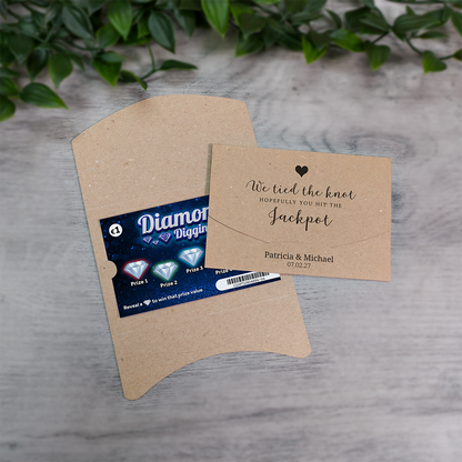 Kraft Heart Wallet Scratch Card Wedding Favor Envelope