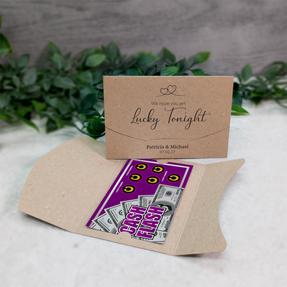 Kraft Heart-Line Wallet Scratch Card Wedding Favor Envelope
