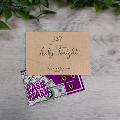 Kraft Heart-Line Wallet Scratch Card Wedding Favor Envelope