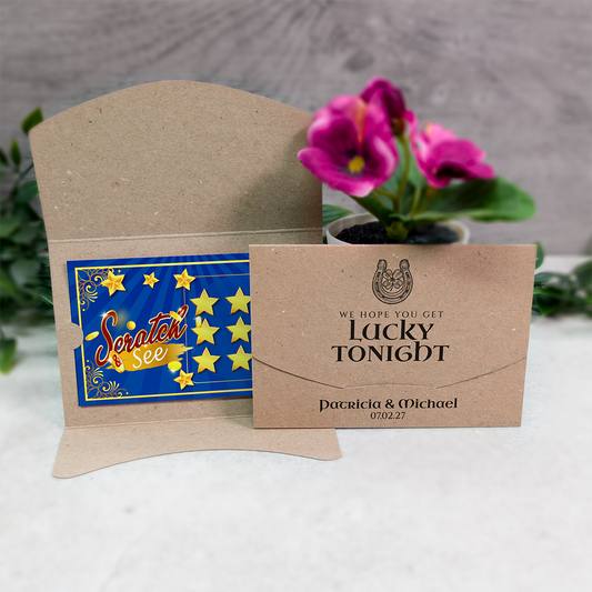 Kraft Horseshoe Wallet Scratch Card Wedding Favor Envelope