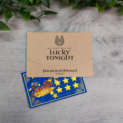 Kraft Horseshoe Wallet Scratch Card Wedding Favor Envelope