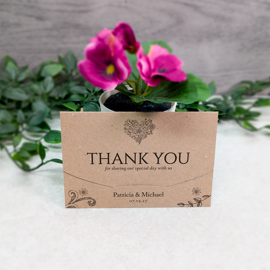 Kraft Floral Heart Scratch Card Wallet