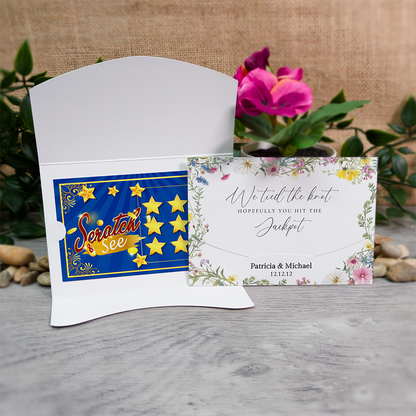 Pastel Floral Wallet Scratch Card Wedding Favor Envelope