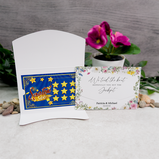 Pastel Floral Wallet Scratch Card Wedding Favor Envelope