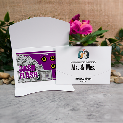 Penguin Wallet Scratch Card Wedding Favor Envelope