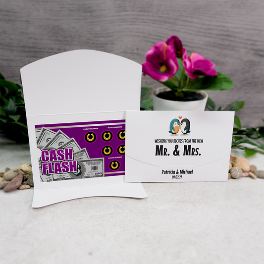 Penguin Wallet Scratch Card Wedding Favor Envelope