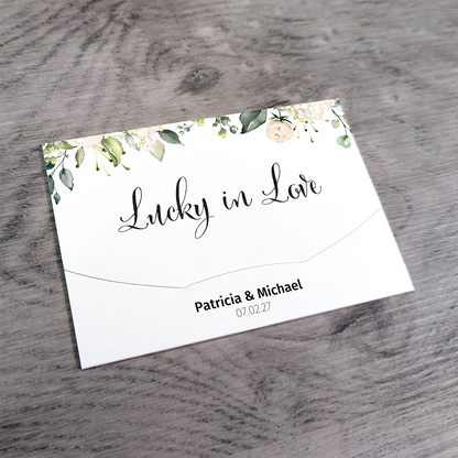 White Floral Scratch Card Wallet