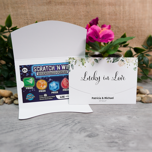 White Floral Scratch Card Wallet