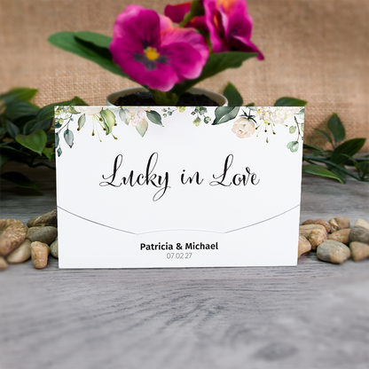 White Floral Scratch Card Wallet