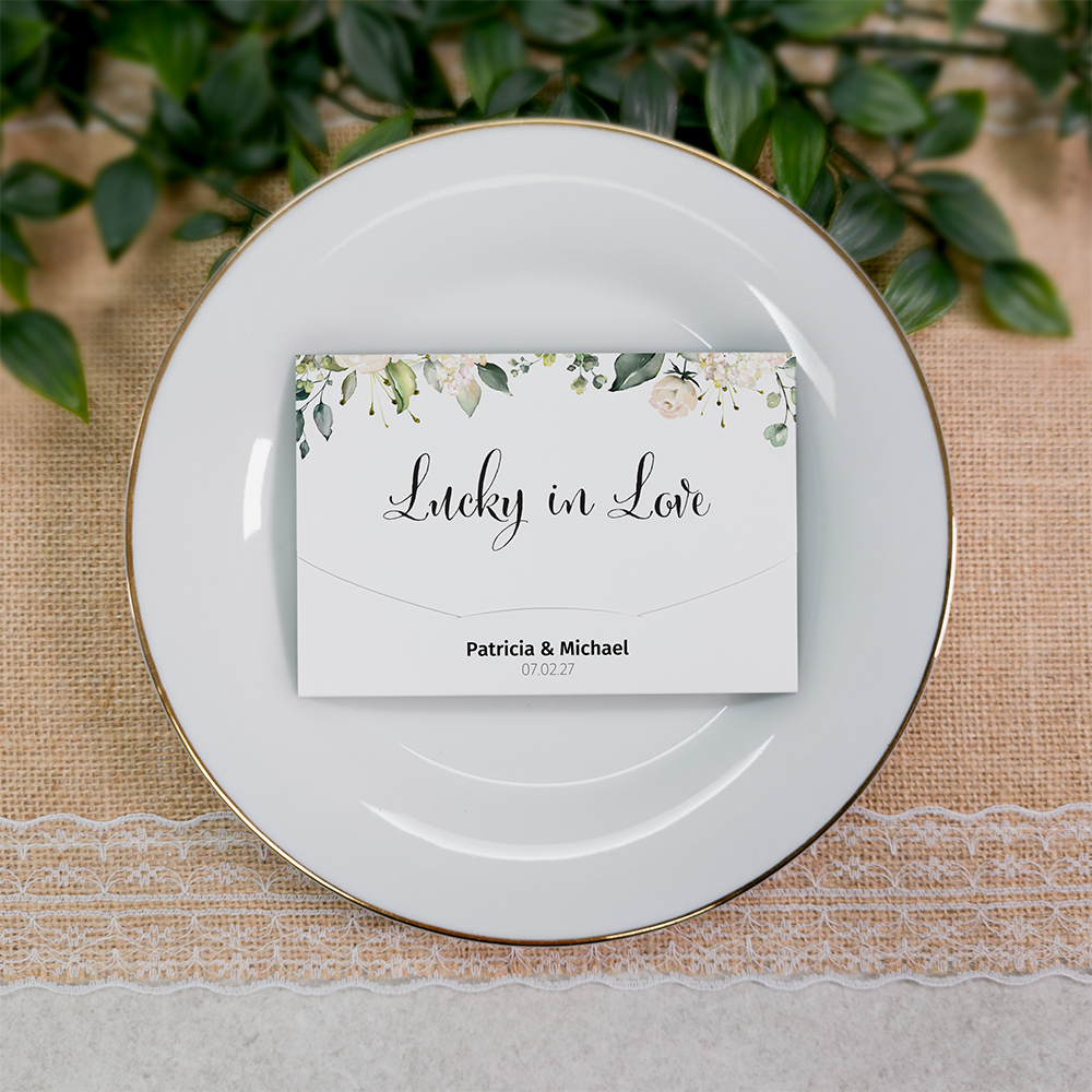 White Floral Scratch Card Wallet