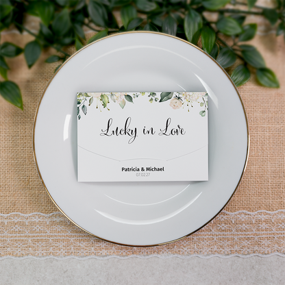 White Floral Scratch Card Wallet