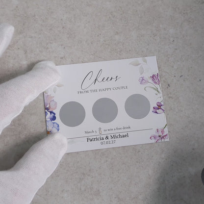 Watercolor - Wedding Drink Favour Scratch Card Voucher