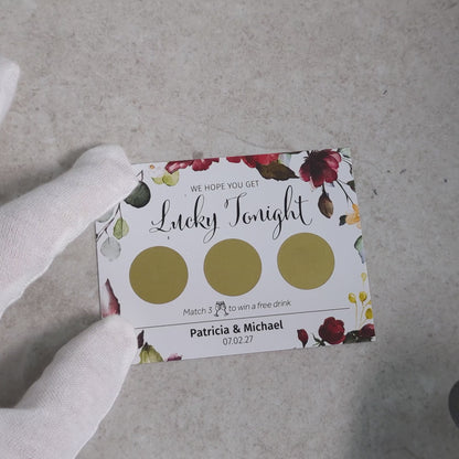 Fall - Wedding Drink Favour Scratch Card Voucher