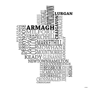 Armagh Typographical Map Print