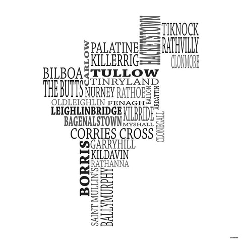 Carlow Typographical Map Print