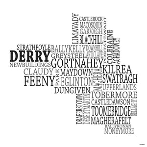 Derry Typographical Map Print