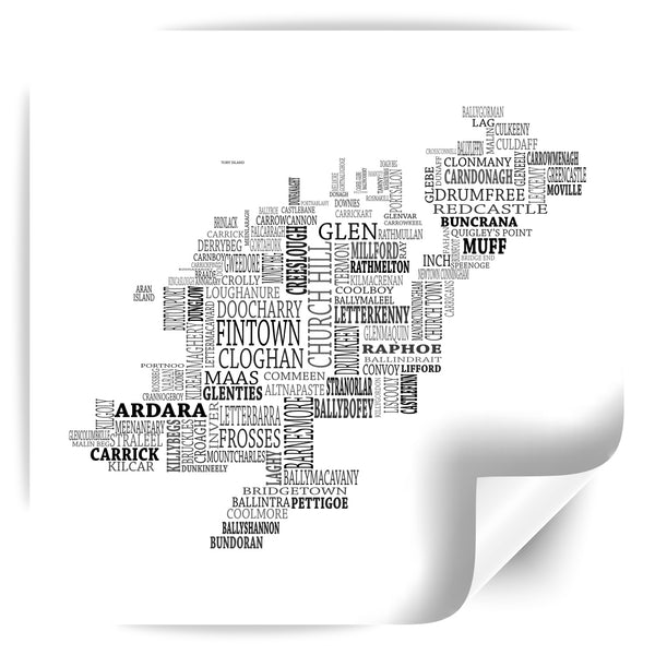 Donegal Typographical Map Print