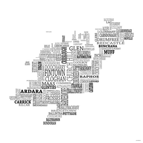 Donegal Typographical Map Print